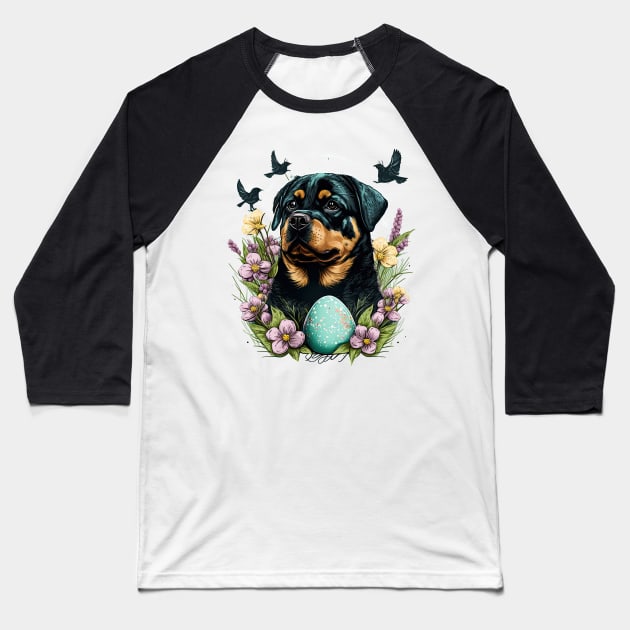 Rottweiler happy easter day Baseball T-Shirt by JayD World